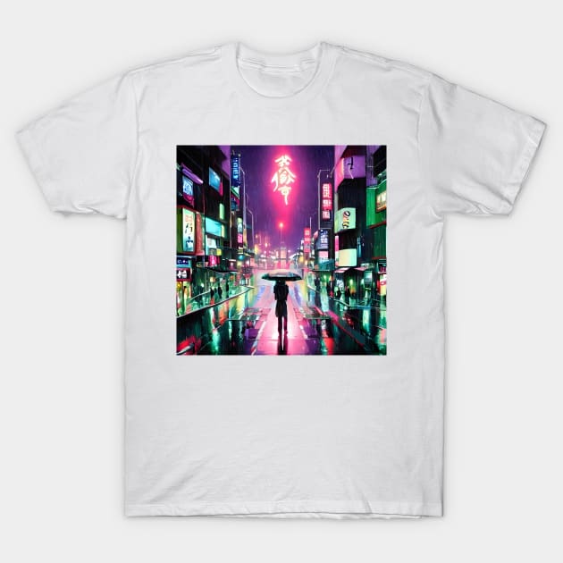 Neo Tokyo - The Last Man - Night Lights T-Shirt by Trendy-Now